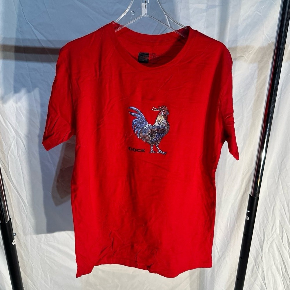 The Farm Red Hot Chick Rooster Red Short‎ Sleeve T-Shirt NWT Small